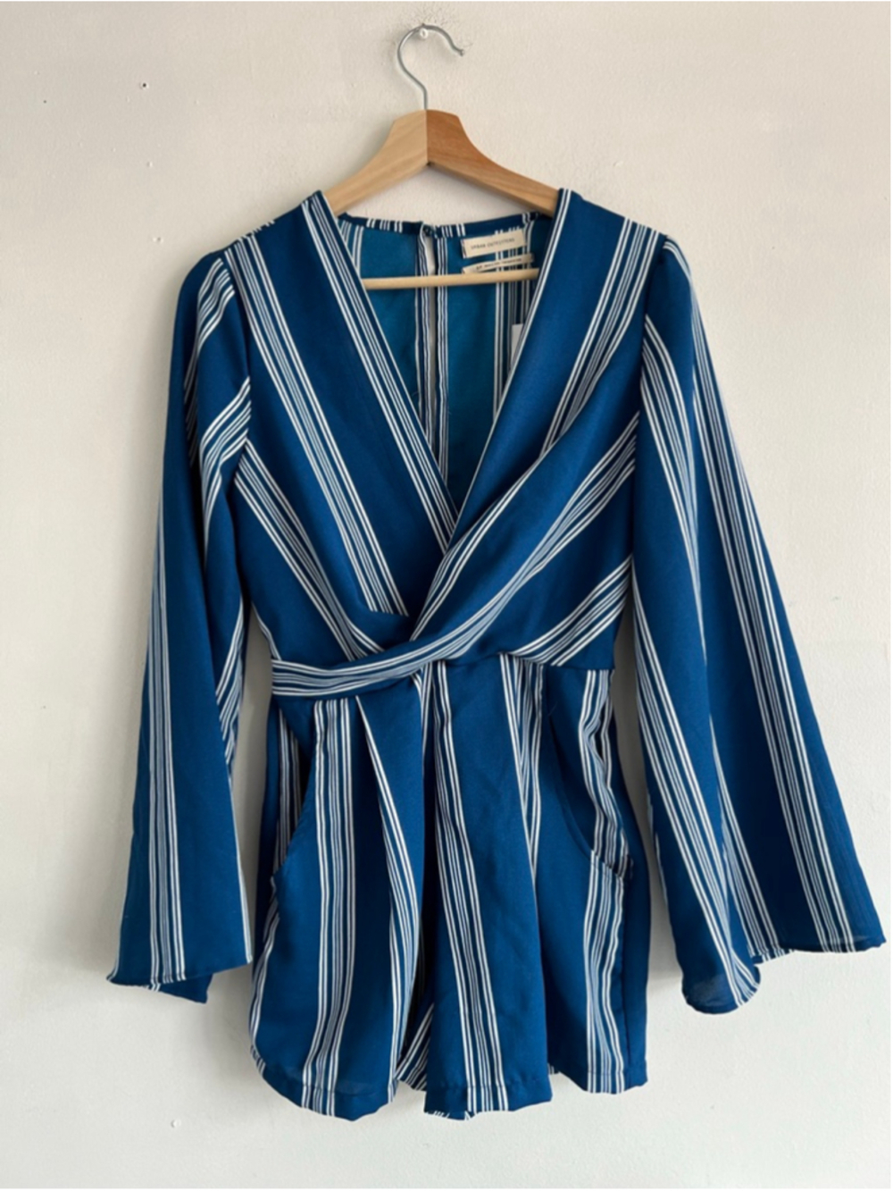 NWT Urban Outfitters Blue White Striped Romper S